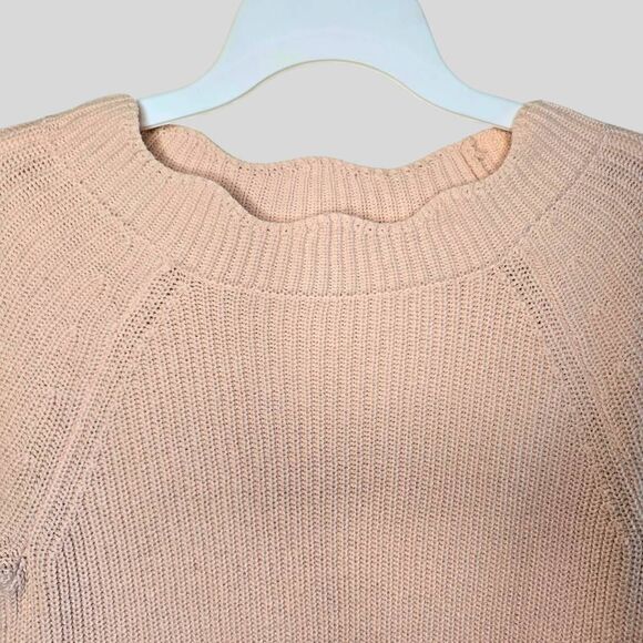 Chico’s Sweater Women’s Size Small Pink Knit Scalloped Neck Bell Sleeve Top - Picture 7 of 13